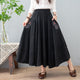  Black cotton and linen jacquard skirt