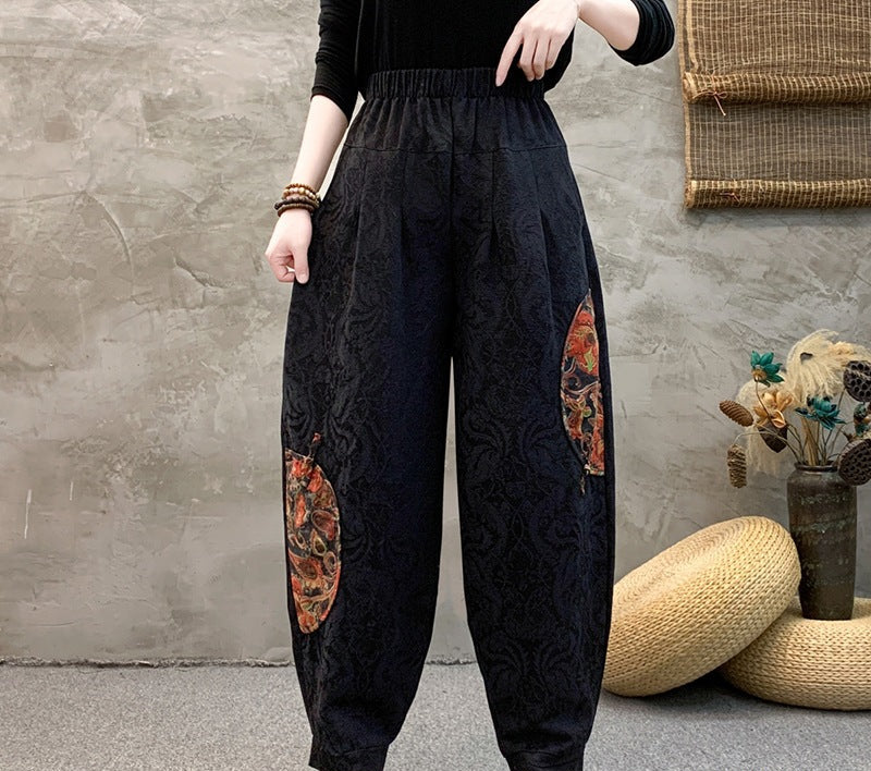 KADIN EB489 DESENLİ RETRO PANTOLON