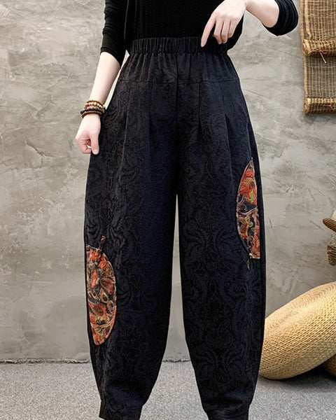 KADIN EB489 DESENLİ RETRO PANTOLON