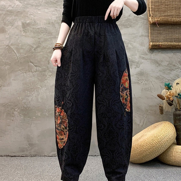 KADIN EB489 DESENLİ RETRO PANTOLON