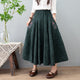  Green Cotton and Linen Jacquard Skirt