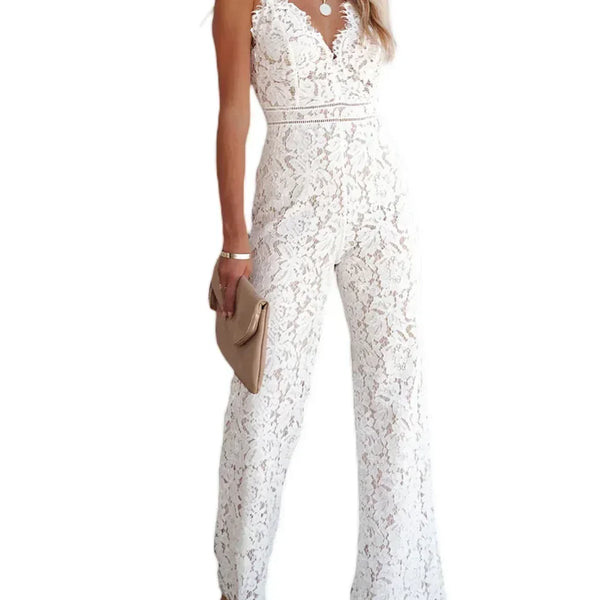 Elegant Lace Jumpsuit Kadın Tulum